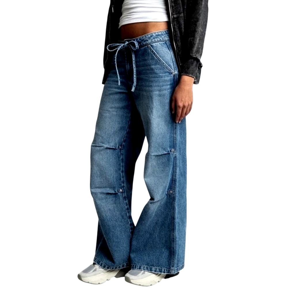 Rewash Low Pro Relax Sporty Jeans Skater 1(25) Baggy Wide Leg Denim Granola NWT